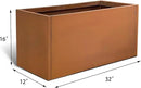 Corten Steel Corner Metal Planter Box Garden Steel Planter Pot for Patio Modern Farmhouse Rustic Design (L32 x W12 x D16, Rusted) by CozyNest Decor