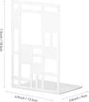 INNPLUS Heavy-Duty Metal Bookends, 6 Pair, White, Anti-Slip Foam Pads, Perfect for Heavy Books, Office, Home by CozyNest Decor