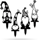 RealSteel Metal Garden Gnomes Outdoor – Steel 4 Pack Lawn Ornaments & Statues, Funny Yard Decor, Weatherproof Garden Decoration, Gift for Gardeners (Black) by GreenHaven Gardens