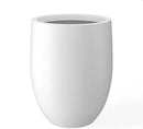 Kante 21.7" H Snow White Concrete Tall Planter, Large Outdoor Indoor Decorative Pot with Drainage Hole and Rubber Plug, Modern Round Style for Home and Garden by GreenHaven Gardens