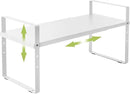 Expandable Cabinet Shelf Organizer Rack, Stackable Kitchen Counter Storage Shelves Stand, Adjustable Height Pantry Shelf Spice Rack (White, 1 Pack) by CozyNest Decor