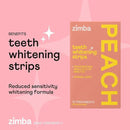 Zimba Teeth Whitening Strips Vegan Whitening Strip Enamel Safe Teeth Whitening Hydrogen Peroxide Teeth Whitener for Coffee, Wine, and Other Stains, 28 Strips (14 Day Treatment), Peach by CozyNest Decor