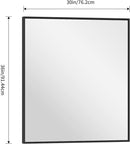 Black Bathroom Mirror for Wall, 30x36 Inch Rectangle With Metal Frame, Modern Vanity for Bathroom Living Room, Entryway Hangs Horizontal or Vertical by CozyNest Decor