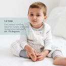 Tealbee Dreamsuit: Toddler Sleep Sack with Feet 12-18 months, 18-24 months - 1.2 TOG All Season Baby Wearable Blanket for Walkers - Rayon made from Bamboo, Organic Cotton Sleep Bag (12m-2T) - Alphabet by TinyTreasures Baby Boutique