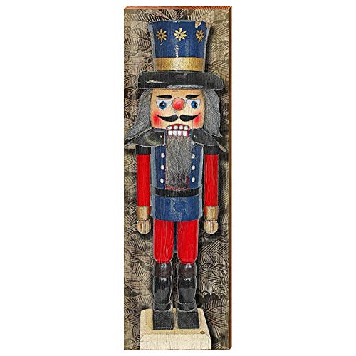 Gray Nutcracker Home Decor Art Print on Real Wood