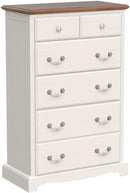 T4TREAM 6 Drawers Dresser Chests for Bedroom, 48" Tall Rustic Chset of Drawers, Wood Dressers Organizer for Bedroom, Living Room,Hallway, Antique White by CozyNest Decor