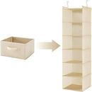 Hanging Shelf Closet Storage Organizer Removable Drawers ，Hanging Storage Organizer Hanging Sweater 2 Sock Underwear Drawers for Closet, Bedroom, Beige by CozyNest Decor