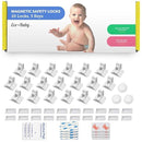 Eco-Baby Magnetic Cabinet Locks for Babies - Keyless, White, 20 Pack and 3 Keys by TinyTreasures Baby Boutique