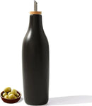 HOMCDALY Ceramic Olive Oil Dispenser for Kitchen, Stoneware 16oz Oil and Vinegar Bottles Dispenser, Kitchen Dispenser Bottle for EVOO Vinegar Syrups, Modern Farmhouse Design(B) by CozyNest Decor