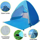 Pop Up Beach Tent Shade Sun Shelter UPF 50+ Canopy Cabana 2-3 Person for Adults Baby Kids Outdoor Activities Camping Fishing Hiking Picnic Touring (Blue) by TinyTreasures Baby Boutique