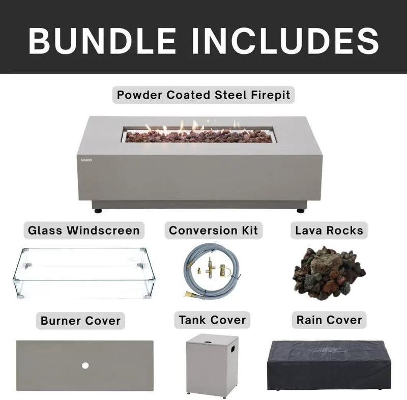 Westwood 50” Propane Fire Pit Smokeless Firepit Converts to Outdoor Gas Fire Pit for Outside Patio Firepit Table Includes Windscreen Rain & Tank Cover Lava Rocks Lid CSA Certified, photo 2 of 6