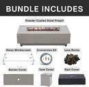 Westwood 50” Propane Fire Pit Smokeless Firepit Converts to Outdoor Gas Fire Pit for Outside Patio Firepit Table Includes Windscreen Rain & Tank Cover Lava Rocks Lid CSA Certified by GreenHaven Gardens