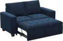 Belffin Modular Sectional Sleeper Sofa with Pull Out Couch Bed Modular Sleeper Loveseat Sectional Sofa Velvet Fabric for Living Room Apartment Blue by CozyNest Decor