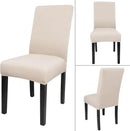 JQinHome 6 Pcs Dining Chair Slipcover,High Stretch Removable Washable Chair Seat Protector Cover for Home Party Hotel Wedding Ceremony (Beige White) by CozyNest Decor