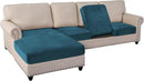 PrinceDeco Sectional Couch Covers 4 Pieces Couch Covers for Sectional Sofa Velvet Separate Sectional Couch Covers L Shape for Left/Right Chaise Sectional Couch(3 Seater + 1 Chaise,Deep Teal) by CozyNest Decor