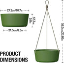 10.7 Inch Hanging Planter for Outdoor Indoor Plants，2 Pack Hanging Flower Pots with Drain Holes for Garden Home Decor Use (Dark Green) by GreenHaven Gardens