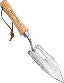 Berry&Bird Potting Trowel, Stainless Steel Serrated Hand Shovel, Wood Handle Garden Trowel Tool with Measuring Scale for Effortless Digging,Roots，Planting, Cutting and Transplanting by GreenHaven Gardens