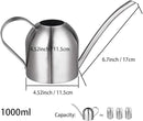 IMEEA Indoor Watering Can for House Plants Stainless Steel Watering Can Metal with Long Spout (33oz/1L) by GreenHaven Gardens