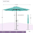 Midtown Umbrellas Sunbrella Umbrella 8 Feet Outdoor Umbrella With Sunbrella Canvas Natural Acrylic Fabric - Auto-Tilt Aluminum Frame Patio Umbrella For Backyard, Deck, Garden, Pool - Black Pole by GreenHaven Gardens