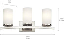 Kichler Crosby 23" Vanity Light in Brushed Nickel, 3-Light Contemporary Bathroom Light with Satin Etched Cased Opal Glass, (23" L x 8.75" H), 45497NI by CozyNest Decor