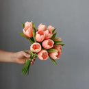 Buart Coral Pink Flowers Artificial Luxury Big Tulip Valentine's Day Mother's Day Easter Home Kitchen Wedding Decorations(11pcs) by CozyNest Decor