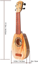 YOLOPARK 17" Kids Toy Guitar for Girls Boys, Mini Toddler Ukulele Guitar with 4 Strings Keep Tones Can Play for 3, 4, 5, 6 7 Year Old Kids Musical Instruments Educational Toys for Beginner (Wood) by TinyTreasures Baby Boutique