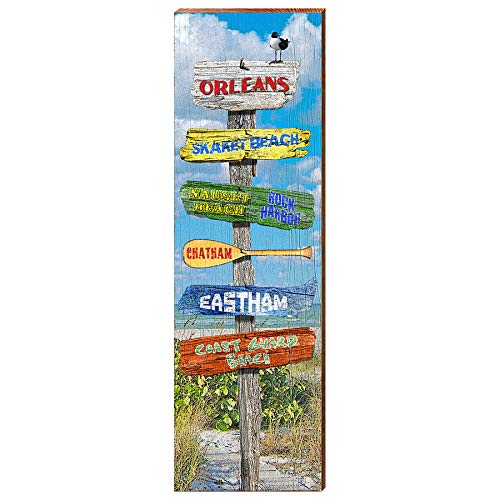 Orleans Beach Directional Home Decor Art Print on Real Wood