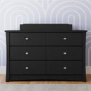 Storkcraft Crescent 6 Drawer Bedroom Dresser (Black) – GREENGUARD Gold Certified, Nursery Dresser for Kids Bedroom by TinyTreasures Baby Boutique