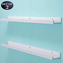 AZSKY Floating Picture Shelves Denver Modern Wall Mount – Long Narrow Picture Ledge - 36 Inch Set of 2 Mounting Hardware Included Pine by CozyNest Decor