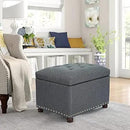 Joveco Storage Ottoman Bench Rectangular Fabric Organization Foot Rest, 24 Inch Modern Tufted Bedroom Foot Stool and Seat for Entryway, Bedroom, Living Room by CozyNest Decor