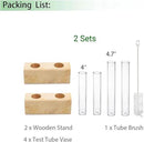 Ivolador Propagation Stations Double Test Tube Plants Terrariums in Wooden Stand Propagation Station for Hydroponic Plants Office Home Decoration by GreenHaven Gardens