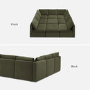 mopio Oversized Modular Sectional Sofa with Fully Removable Covers and Storage, Convertible U, L-Shaped and Sleeper Sectional, Modern Couches with Ottoman Chaise (Olive Green Velvet, 9 Seats, Sleeper) by CozyNest Decor