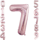 GOER Rose Gold Foil Balloons Number 7,Huge Number Balloons for 7th Birthday Party Supplies Anniversary Decorations(3 pcs,42 inch,32 inc,16inch) by TinyTreasures Baby Boutique