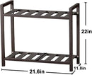 Versatile Indoor/Outdoor Plant Stand – High-Strength Aluminum with 300 LBS Load Capacity - Ideal Decor for Patios, Gardens, Living Rooms | L21.6 x W11.8 x H22 inches by GreenHaven Gardens