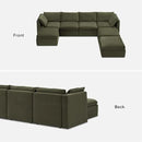 mopio Oversized Modular Sectional Sofa with Fully Removable Covers and Storage, Convertible U, L-Shaped and Sleeper Sectional, Modern Couches with Ottoman Chaise (Olive Green Velvet, 7 Seats, U) by CozyNest Decor