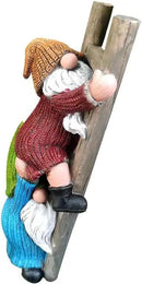 Garden Gnome Statue, Funny Climbing Ladder Gnomes Figurine Resin Sculpture Outdoor Decor for Patio Yard Lawn Porch Ornaments Gift by CozyNest Decor