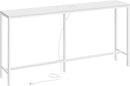 SUPERJARE Console Table with Outlet, 63 Inch Sofa Table with Charging Station, Narrow Entryway Table, Skinny Hallway Table, Behind Couch Table, for Living Room, Plants, White by CozyNest Decor