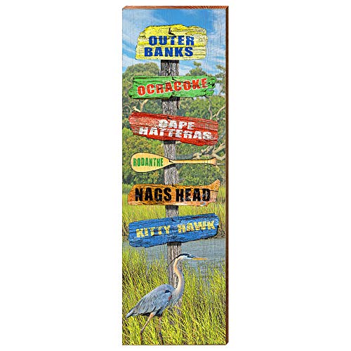 Outer Banks Marsh Directional Home Decor Art Print on Real Wood