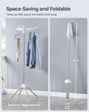 SONGMICS Clothes Drying Rack, 59-Inch Folding Laundry Drying Rack with 3 Rotatable Arms for Hangers, 4 Legs, Stainless Steel, for 27 Pieces of Clothes, White and Silver ULLR510W01 by TinyTreasures Baby Boutique