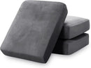 PrinceDeco Stretch Sofa Cushion Covers for Couches and Sofas,Soft Velvet Couch Seat Covers, Sofa Covers Washable, Seat Cushion Cover for 3 Couch Sofa Pet Friendly - Grey, Each Width Up to 29.5" by CozyNest Decor