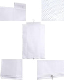 ALYER Breathable Mesh Laundry Hamper,Foldable Hanging Closet Storage Basket,Portable Space Saving Dirty Clothes Bag (White) by CozyNest Decor