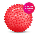Edushape Original Sensory Ball for Baby - 7" Deflated with Pump, Transparent Red, Enhances Gross Motor Skills for Kids 6 Months & Up by TinyTreasures Baby Boutique