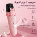 Karaoke Machine with 2 Wireless Microphones for Kids Adults,Portable Bluetooth Speaker Girls Toddlers Toy Gift for Aged 3-12 Year Birthday Parties Christmas Party - Pink by TinyTreasures Baby Boutique
