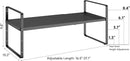 16.5~27.1" Expandable Shelf Organizer, 2Pack 10.2" Wide Stackable Cabinet Shelf Organizers, Black Metal Sturdy Kitchen Counter Storage for Countertop, Adjustable Height Spice Rack by CozyNest Decor