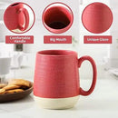 Hasense 15 Ounce Porcelain Coffee Mugs Set of 4 with Large Handle Perfect for Coffee, Tea, Milk, Chocolate and Latte, Unqiue Glaze Ceramic Coffee Cups Set for Man and Woman, Colorful by CozyNest Decor