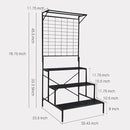 Zhongma 3 Tier Large Heavy Duty Plant Stand with Hanging Plant pot shelf, 35.43 x 33.27 x 78.74, Tall multi layer Plant Holder for Home, Garden, Each Tier: 35.43 L x 10.5W, Easy to Hold Large Plant by GreenHaven Gardens