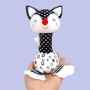 D-KINGCHY Baby Toys 0-12 Months, Black and White Newborn Toys, Soft Plush Rattle Stuffed Animal Toy with Teether and Sound, Developmental Hand Grip Toys (Fox) by TinyTreasures Baby Boutique