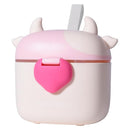 Bebamour Baby Formula Dispenser On The Go, Formula Container to Go, Formula Holder for Travel, Candy Fruit Snack Storage Container with Scoop and Leveller (Light Pink Cow) by TinyTreasures Baby Boutique