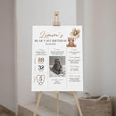 Generic Personalized Beary First Birthday Milestone Poster, Teddy Bear Photo Milestone Sign, Boho Brown Bear Party Stats Board, Design 08 by TinyTreasures Baby Boutique