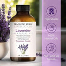 Majestic Pure Lavender Essential Oil with Glass Dropper - Huge 4 Fl Oz - 100% Pure and Natural Lavender Oil - Premium Grade Essential Oils for Diffuser, Aromatherapy, Soap and Candle Making by CozyNest Decor